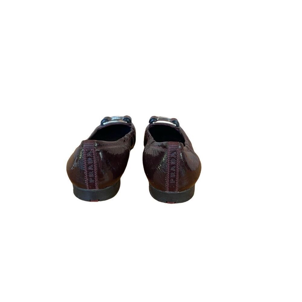 Prada Womens Purple Patent Leather Slip On Square Toe Flat Ballet Size 37.5 - Picture 4 of 8